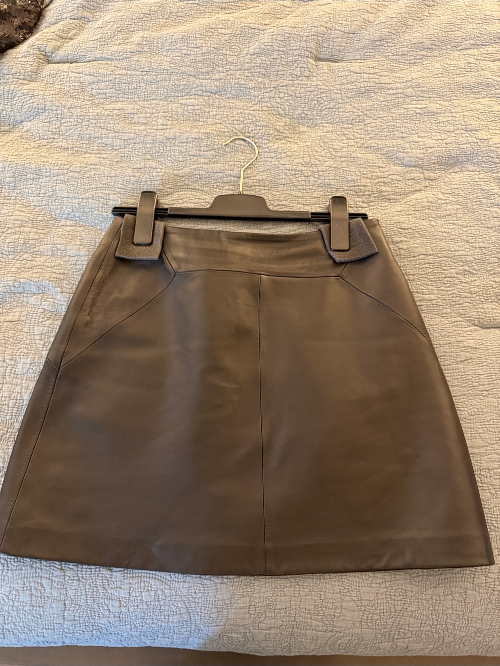 Whistles Leather A-Line Skirt